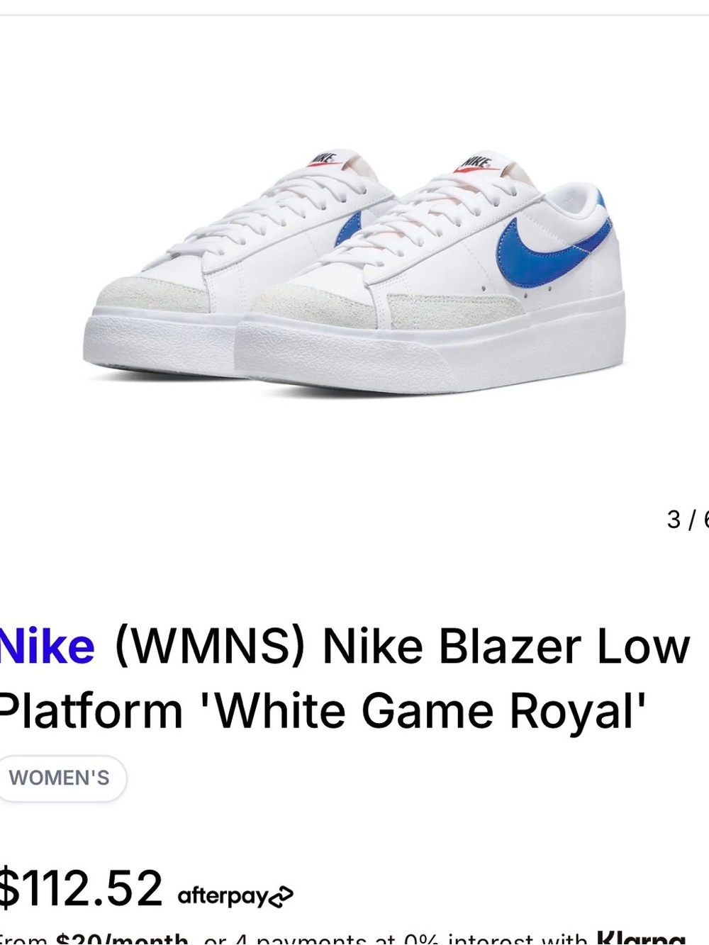 Nike White Sneakers with Blue Swoosh